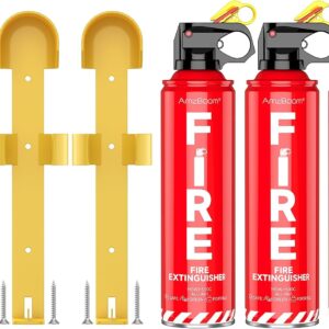 AmzBoom Fire Extinguishers Water-based for Home Kitchen, Car, & Boat 3 Pack–Portable Small Fire Spray with Mounting Brackets–A,B,C,K Multi-Purpose Fire Protection, Eco-Friendly, Compact & Easy to Use.