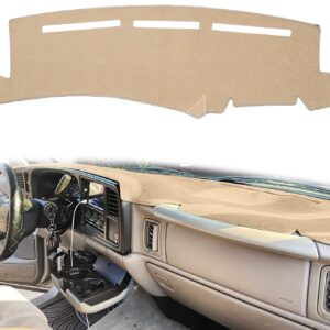 Dashboard Cover for Chevrolet Silverado 1500 2500 3500 1999-2006 Avalanche Chevy Tahoe Suburban GMC Sierra Yukon Dash Cover Mat(Premium Carpet, Beige)